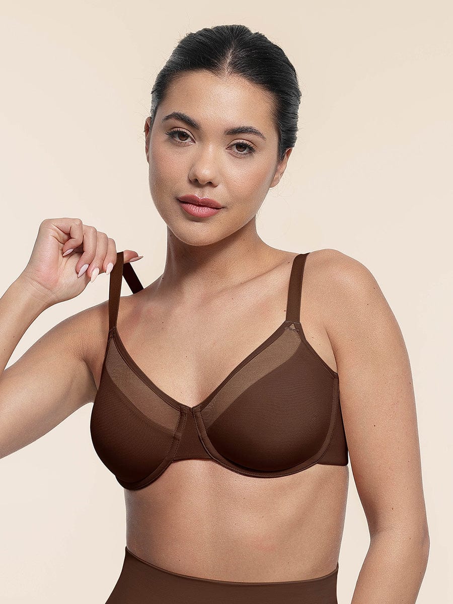 Underwire Mesh Bra with Adjustable Straps