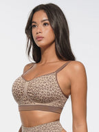 Double-Layer Bust Support Leopard Print Bra