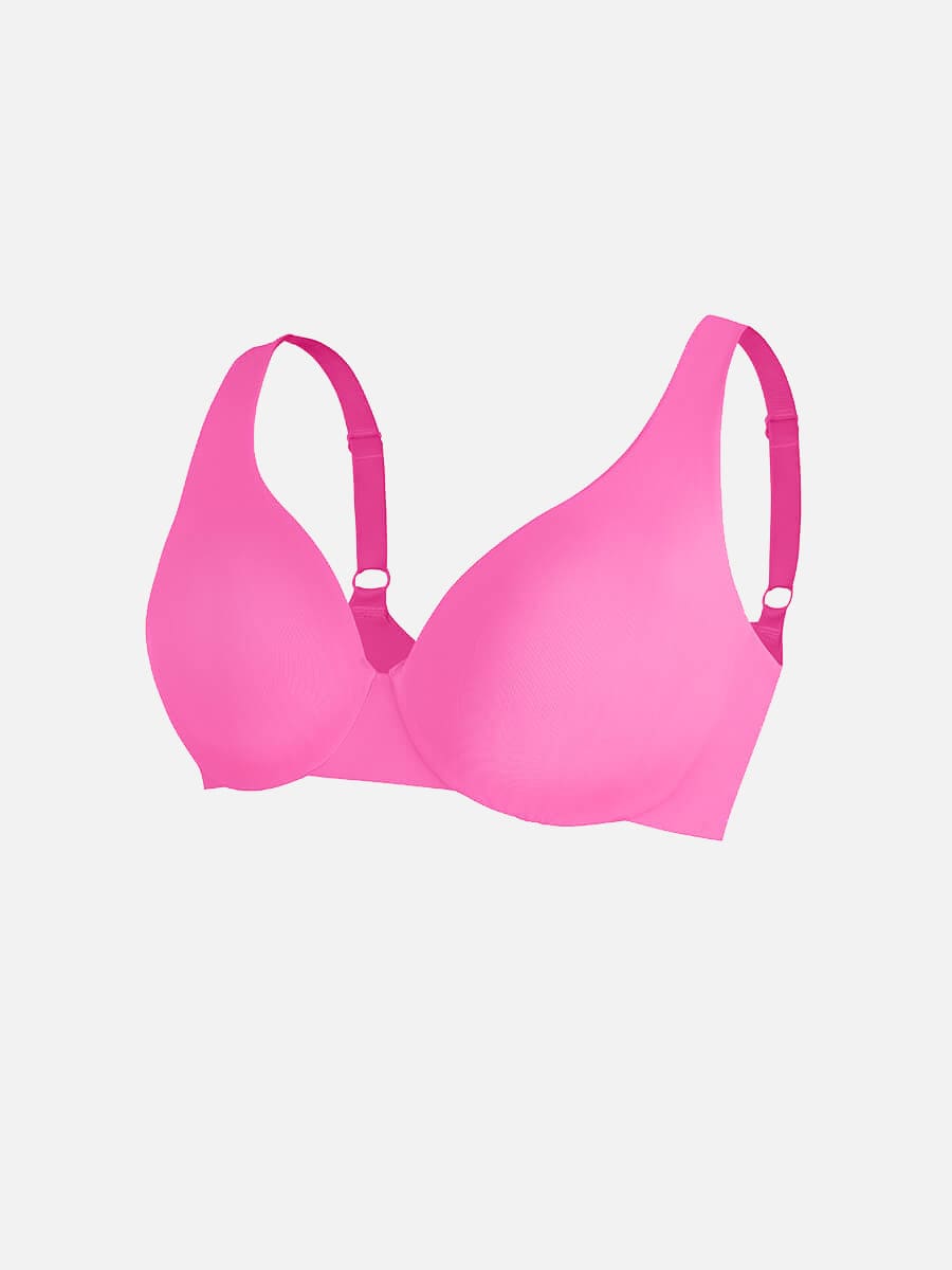 Deep V-Neck Unpadded Underwired Support Bra - Auxieswear