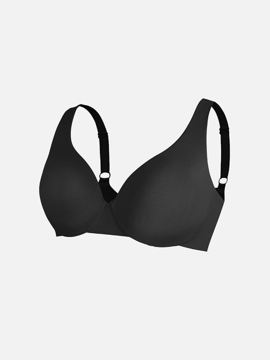 Deep V-Neck Unpadded Underwired Support Bra - Auxieswear