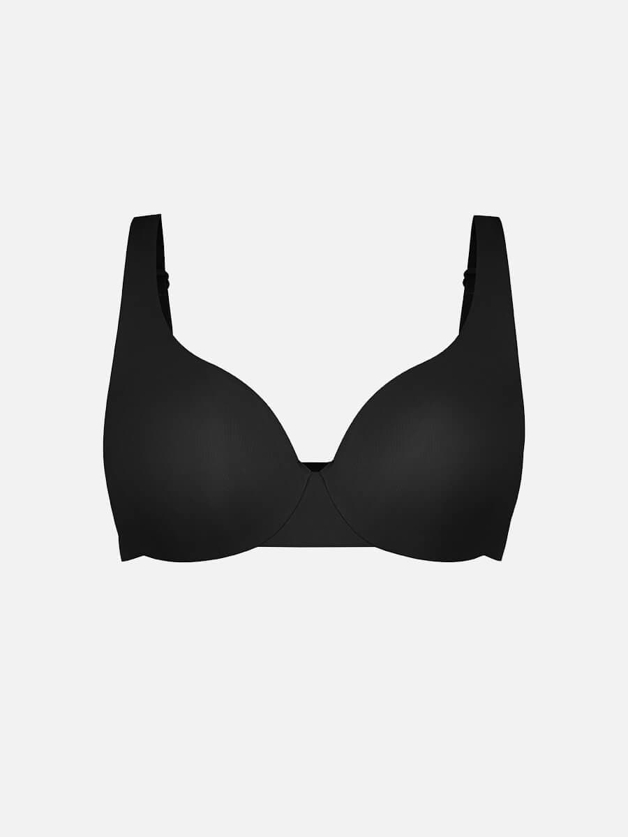 Deep V-Neck Unpadded Underwired Support Bra - Auxieswear