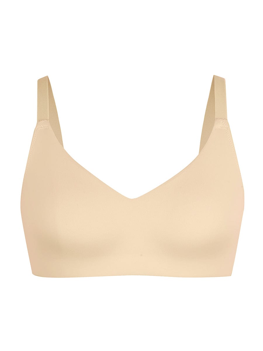 V-Neck Side Smoothing Bralette with Adjustable Straps - Auxieswear