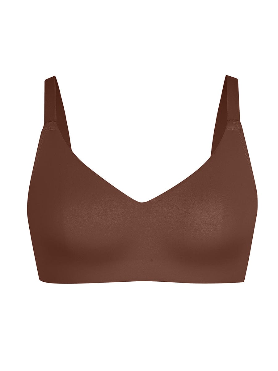 V-Neck Side Smoothing Bralette with Adjustable Straps - Auxieswear