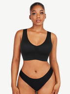 V-Neck Tank Top Style Bra with Built-in Pads