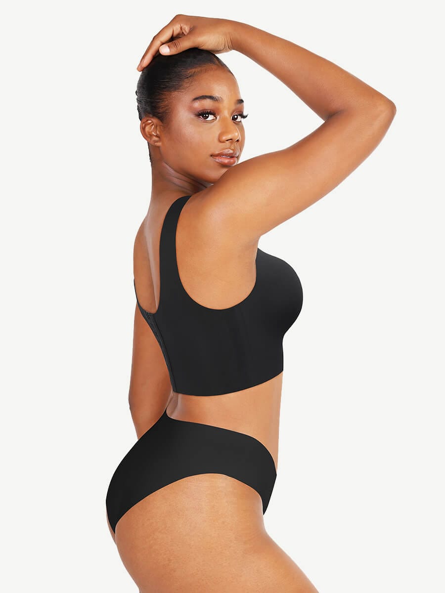 V-Neck Tank Top Style Bra with Built-in Pads