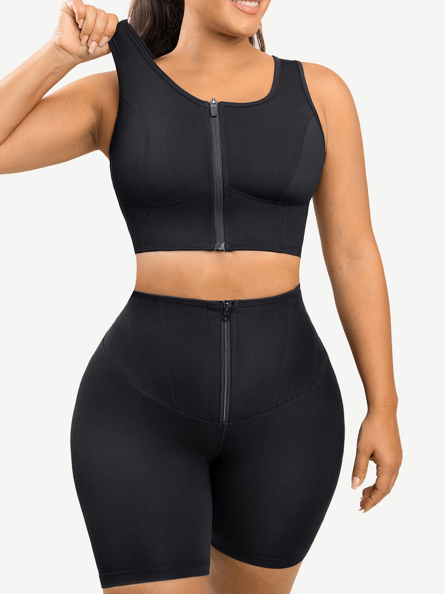 Front Zipper High Support Sports Top Bra