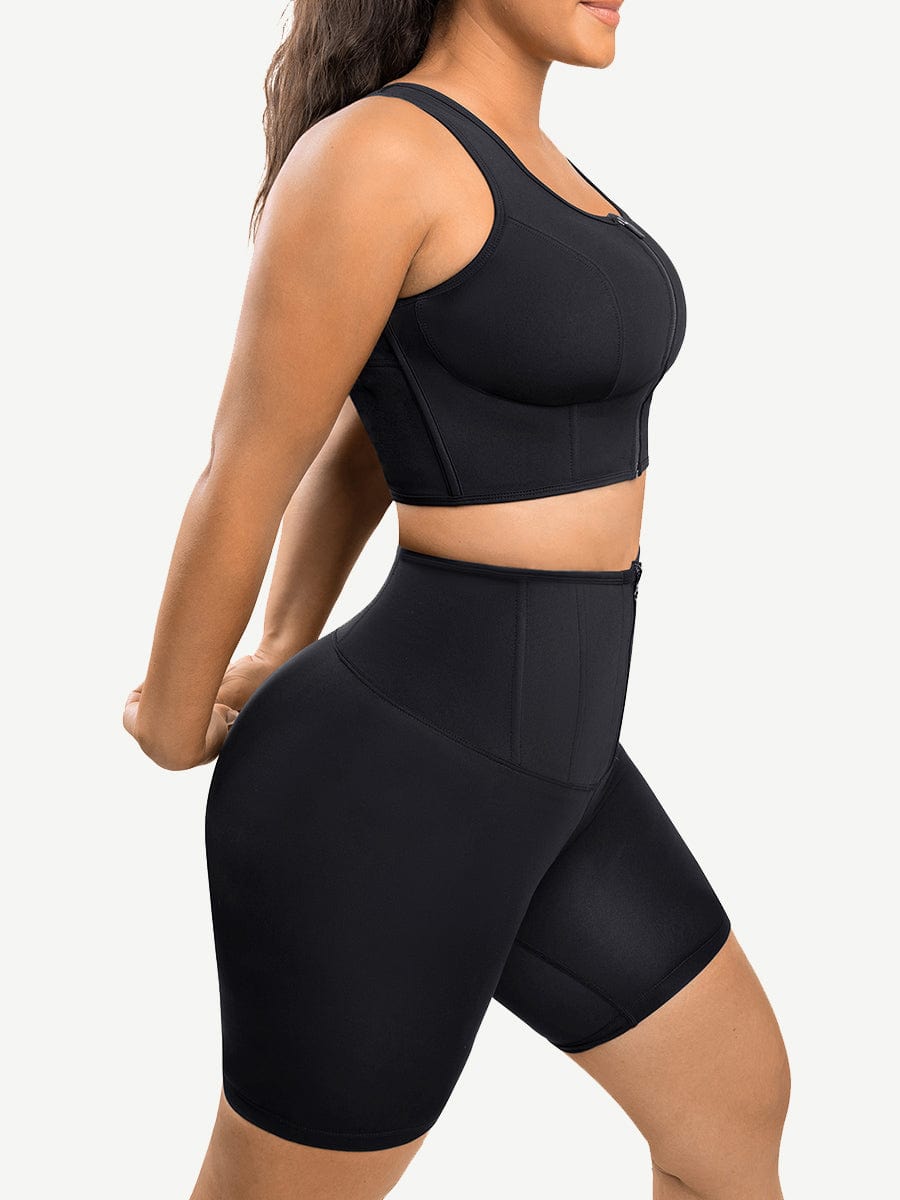 Front Zipper High Support Sports Top Bra