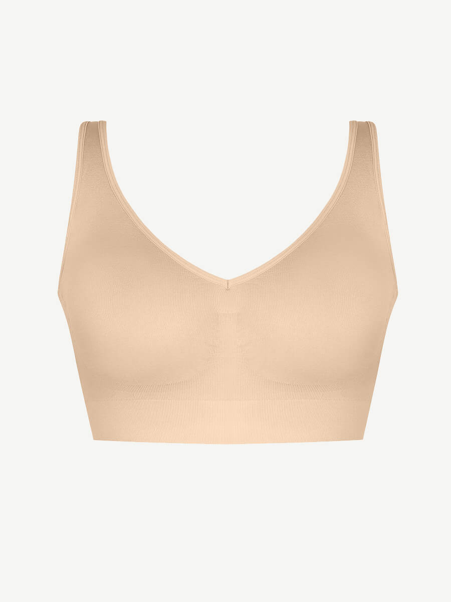 Deep V Design Bra With Removable cups - Auxieswear