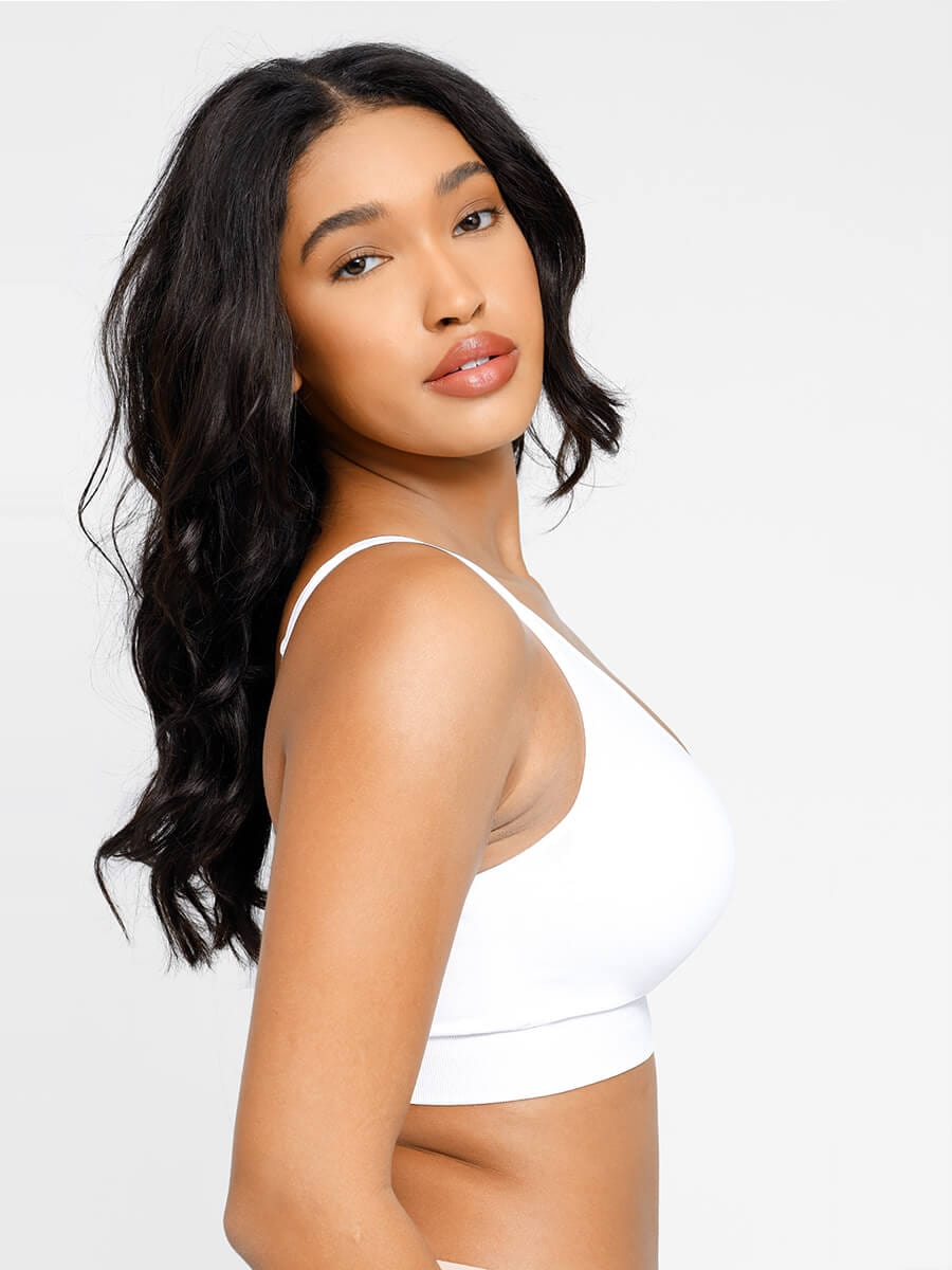 Deep V Design Bra With Removable cups - Auxieswear