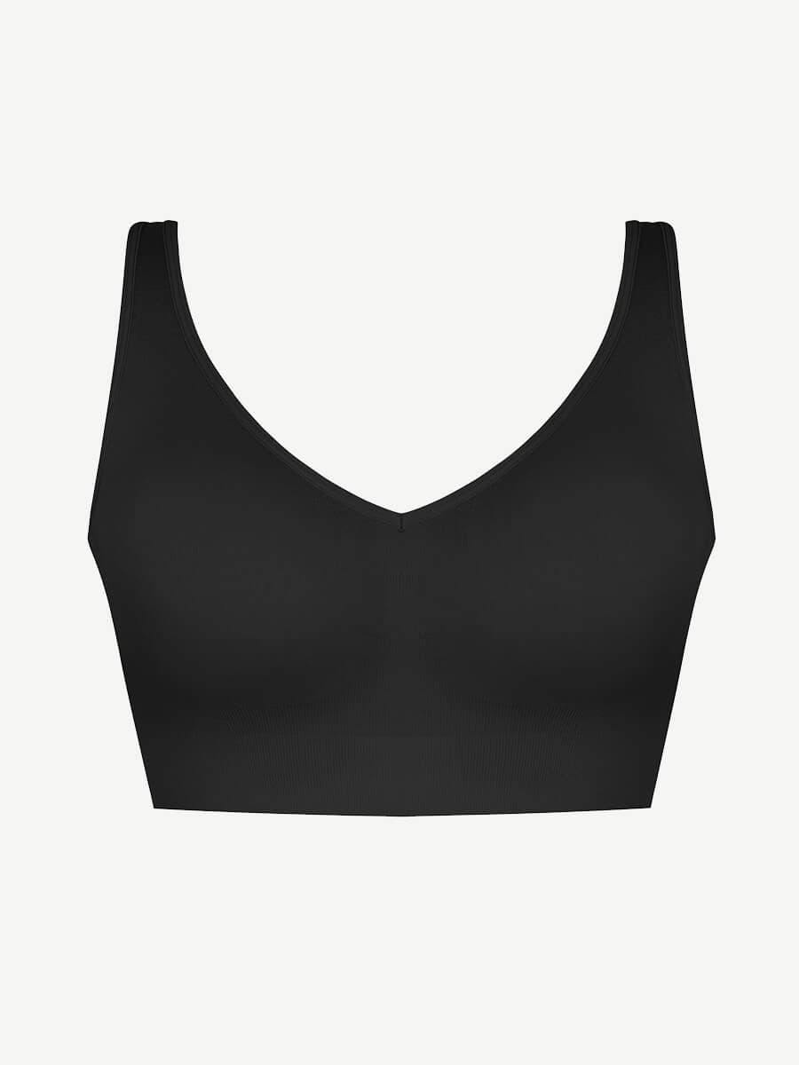 Deep V Design Bra With Removable cups - Auxieswear