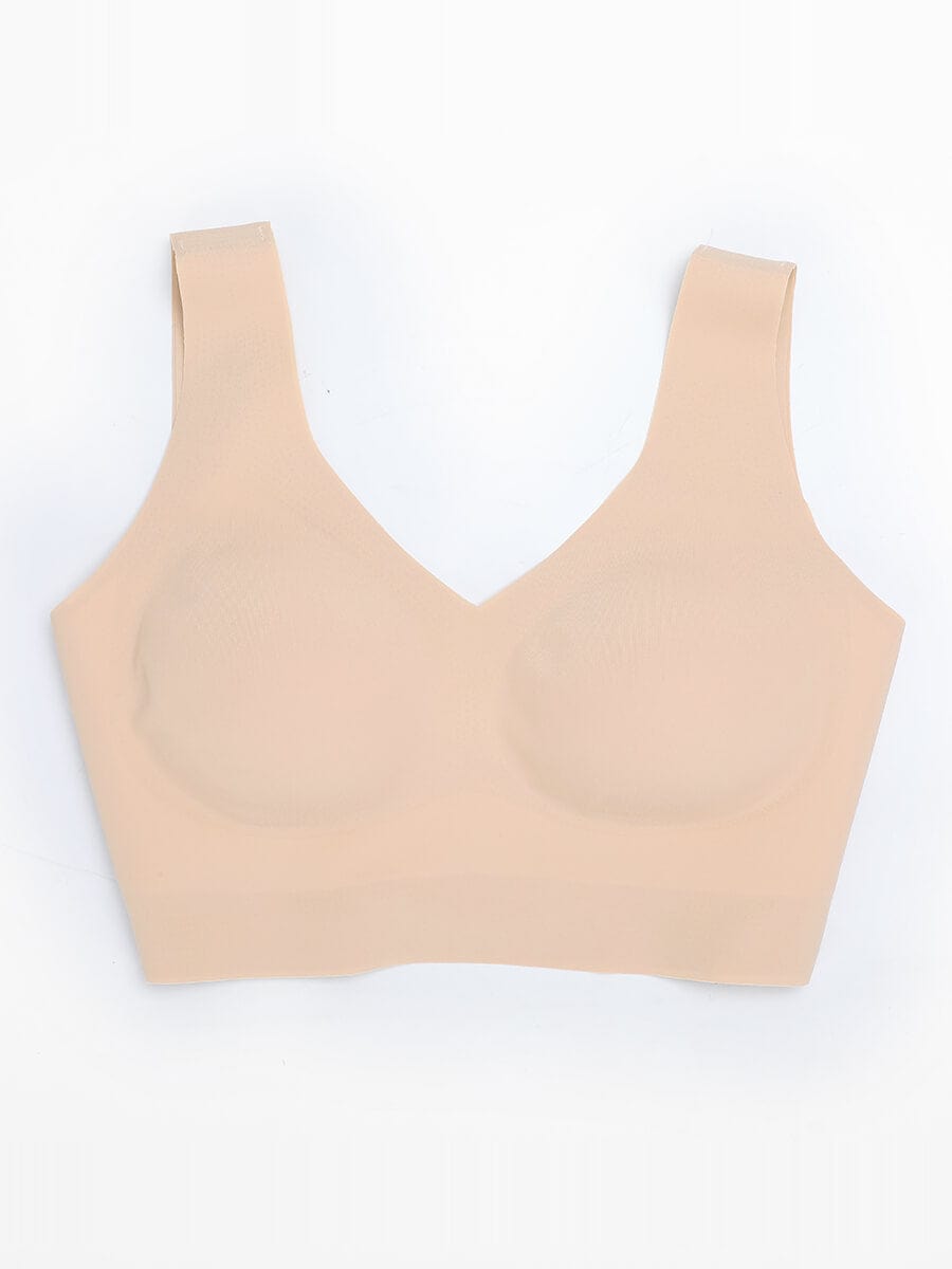 V-Neck Tank Top Style Bra with Built-in Pads - Auxieswear