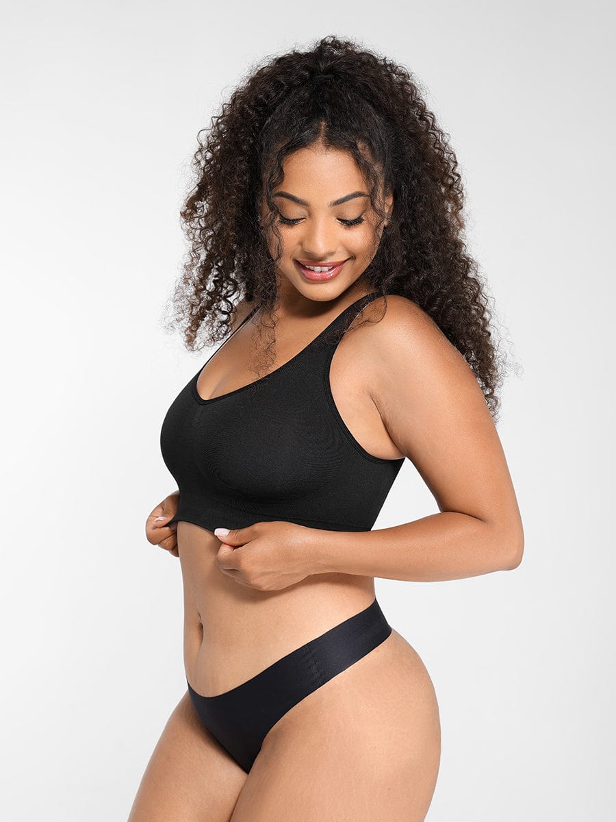 Reversible Wireless Bra with Removable Cups