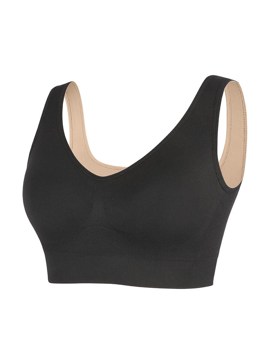 Reversible Wireless Bra with Removable Cups
