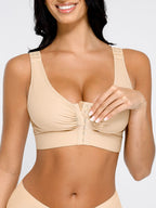 Breathable Support Bra with Adjustable Front Hooks