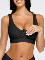 Breathable Support Bra with Adjustable Front Hooks