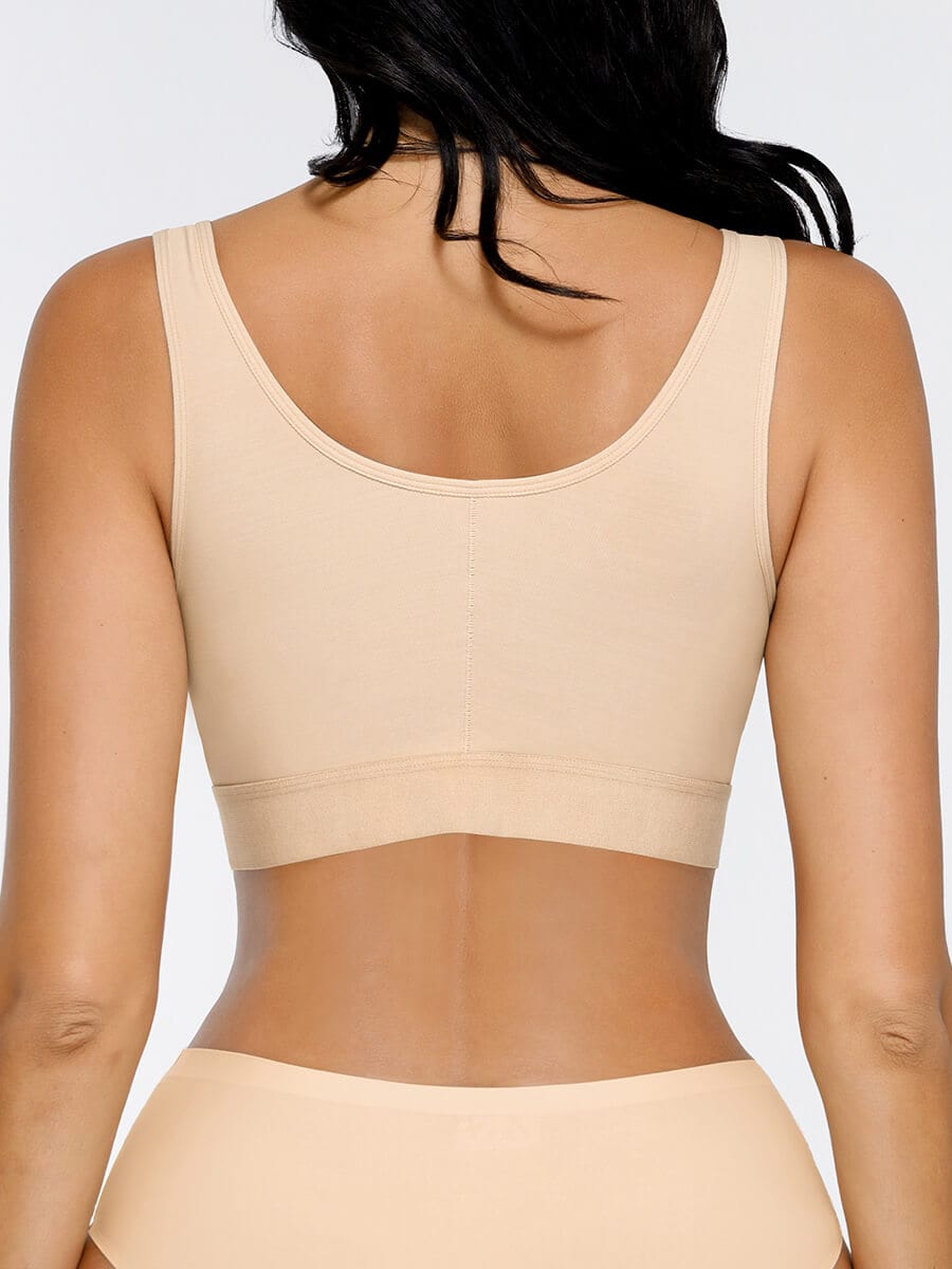 Breathable Support Bra with Adjustable Front Hooks