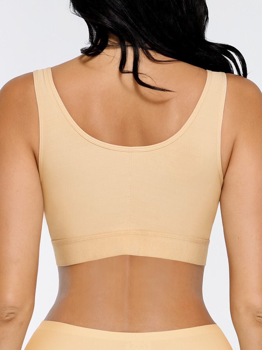 Breathable Support Bra with Adjustable Front Hooks