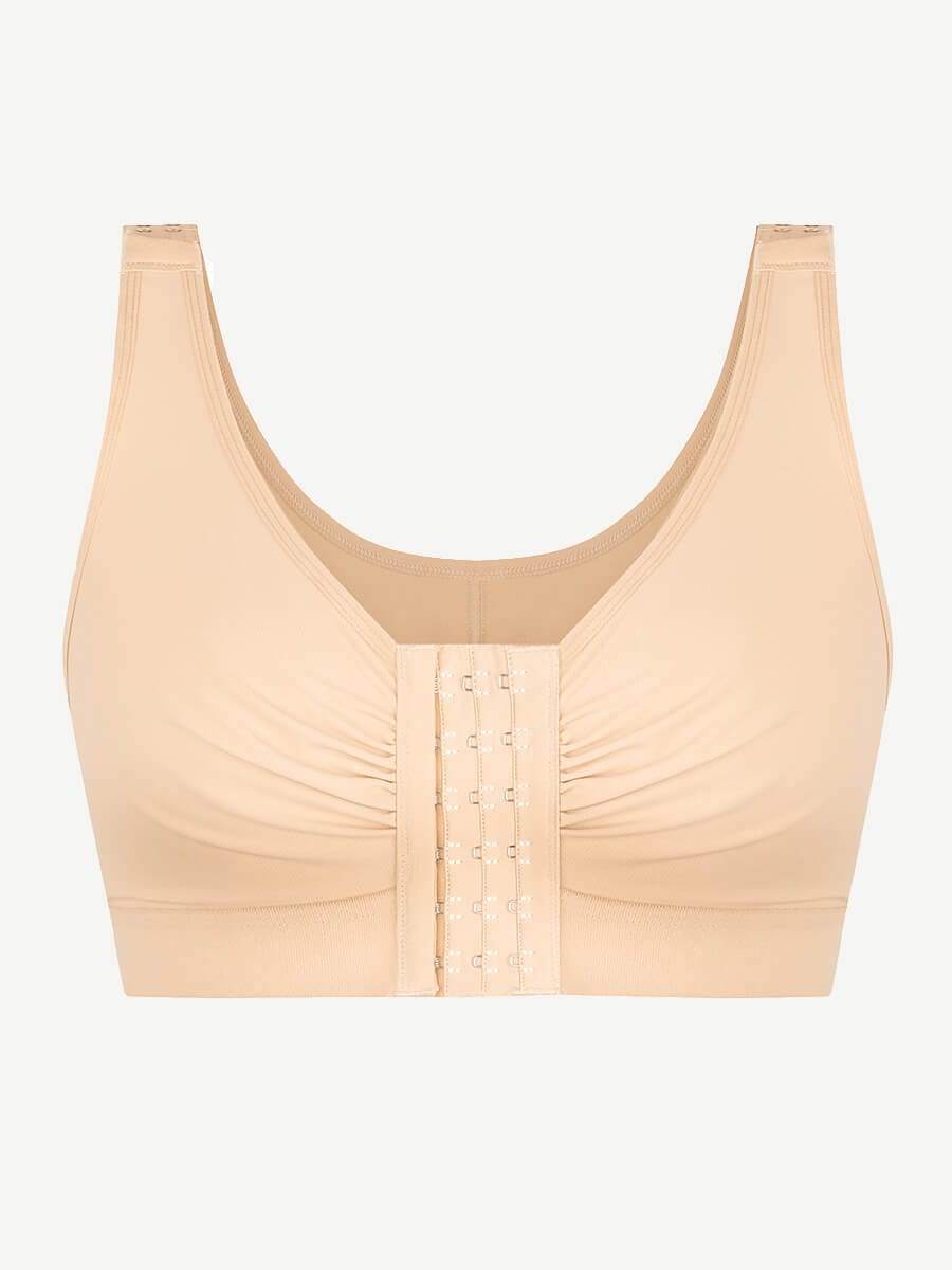 Breathable Support Bra with Adjustable Front Hooks