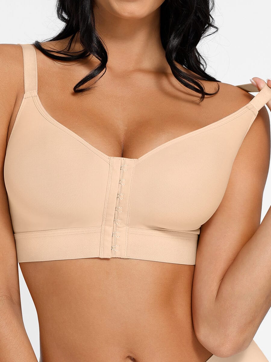Breathable Chest Support Bra with Front Closure - Auxieswear