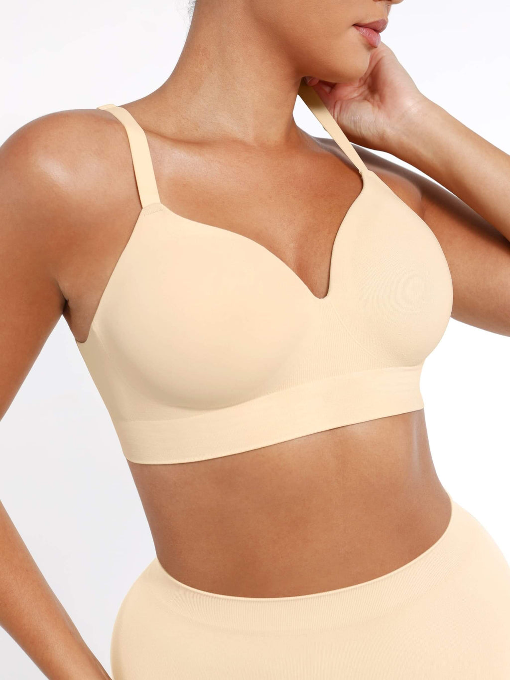 Wireless Bust Support Bra with Foam Cups - Auxieswear