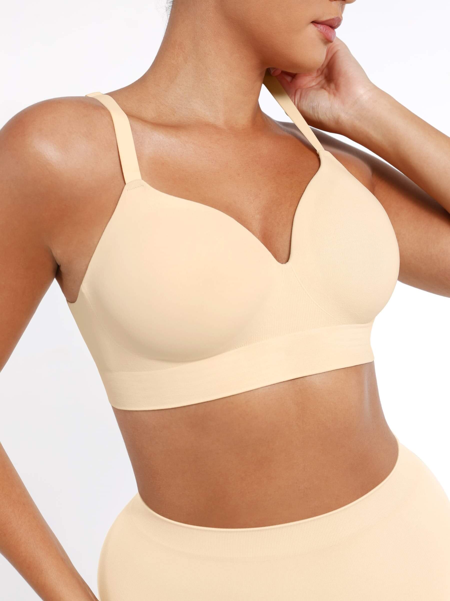 Wireless Bust Support Bra with Foam Cups - Auxieswear