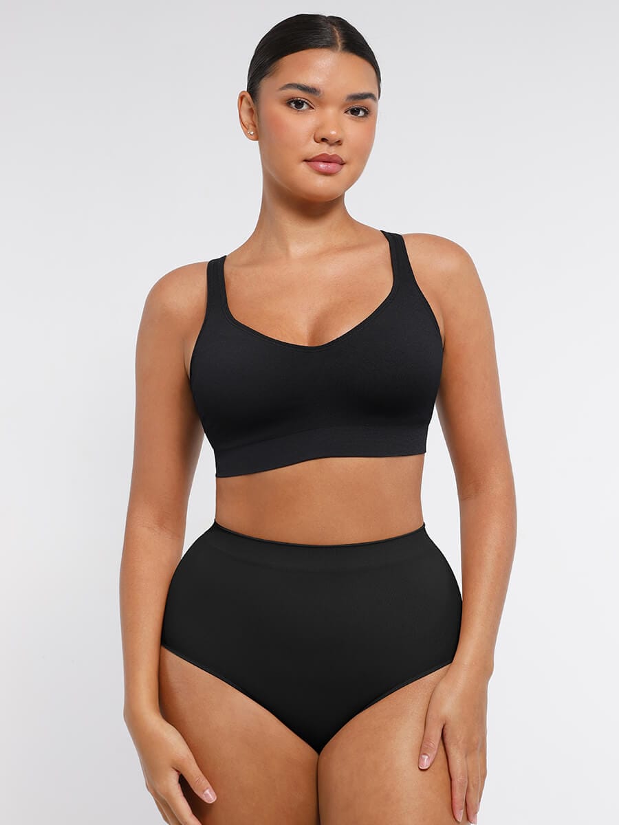 Wireless Bust Support Bra with Fixed Cups