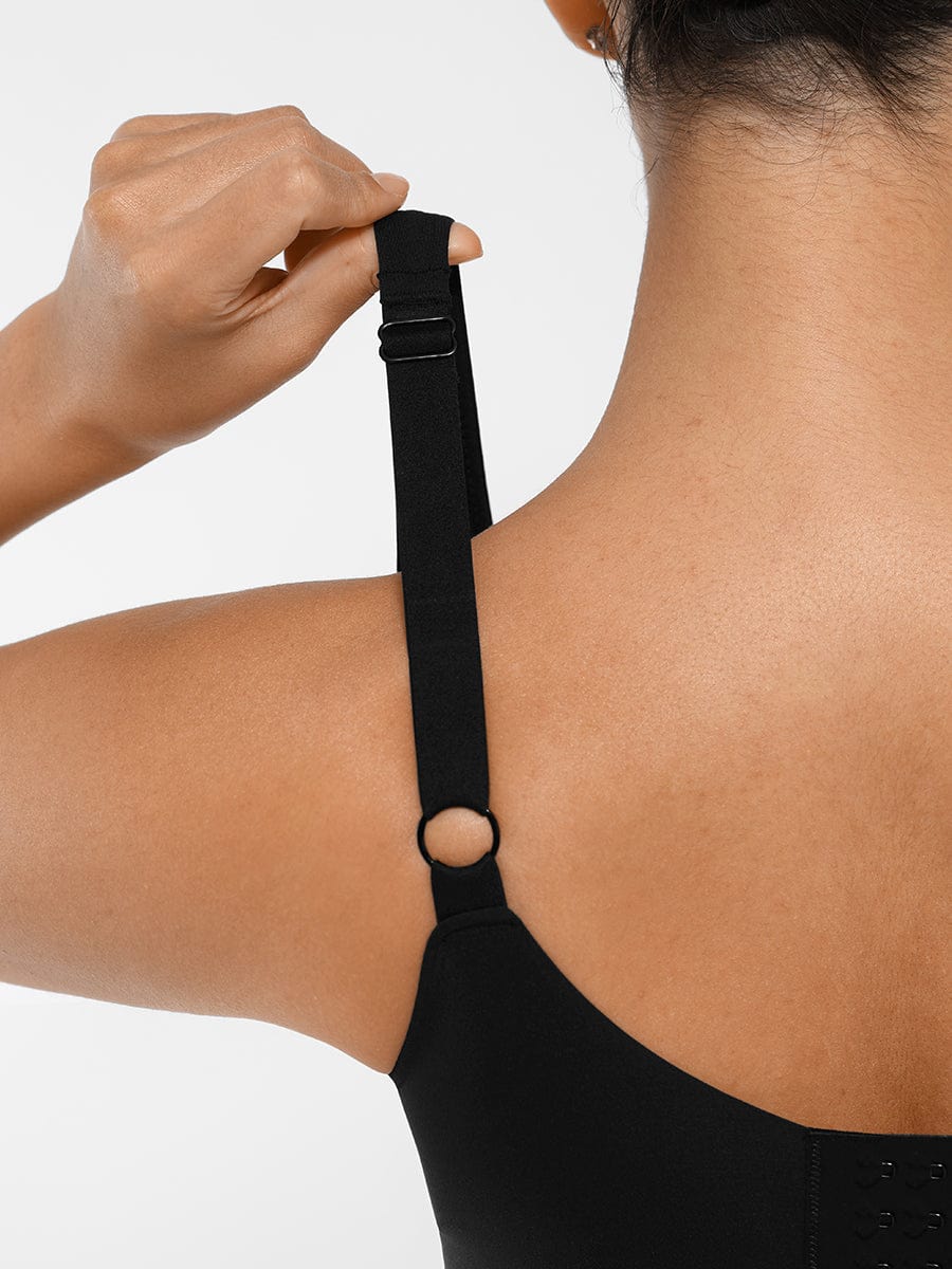 Deep V-Neck Unpadded Underwired Support Bra - Auxieswear