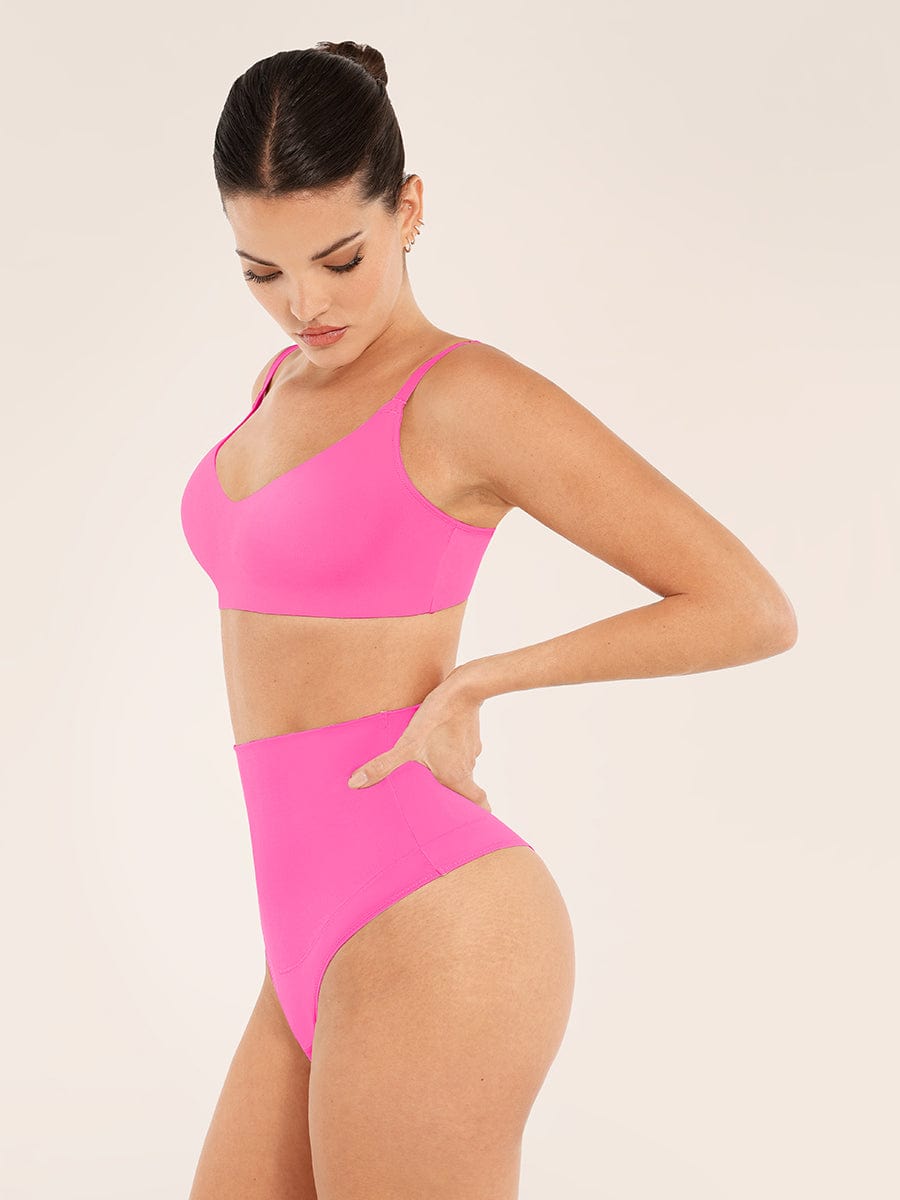 V-Neck Side Smoothing Bralette with Adjustable Straps - Auxieswear