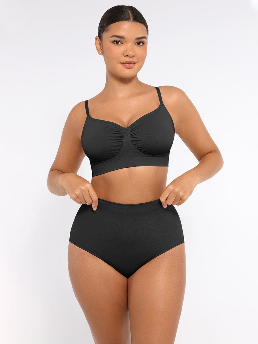 High-Waist Seamless Antibacterial Lining Briefs - Auxieswear