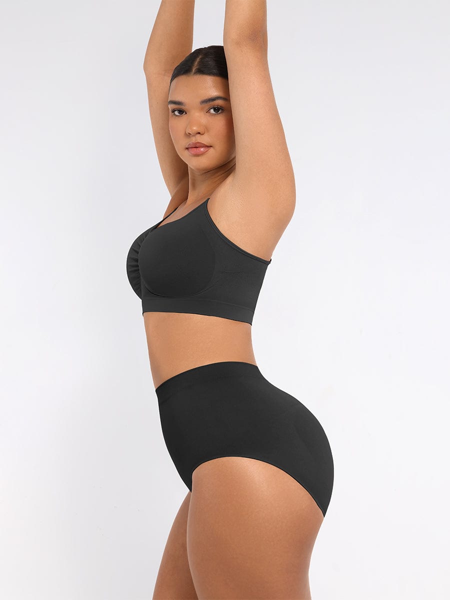 High-Waist Seamless Antibacterial Lining Briefs - Auxieswear