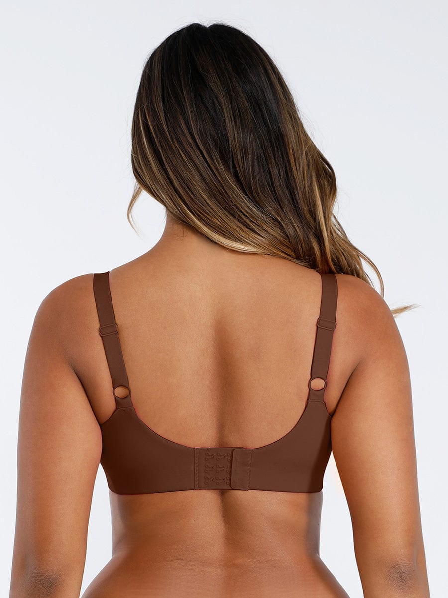 Deep V-Neck Unpadded Underwired Support Bra - Auxieswear