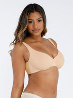 Deep V-Neck Unpadded Underwired Support Bra
