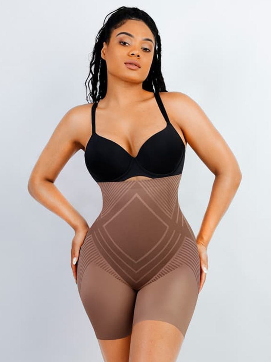 High Waist Trimming Thigh Slimmer with Steel Bones