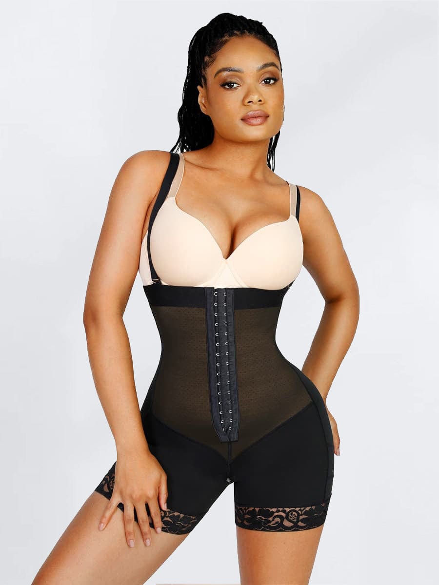 Firm Compression Breathable Body Shaper With Adjustable Straps - Auxieswear