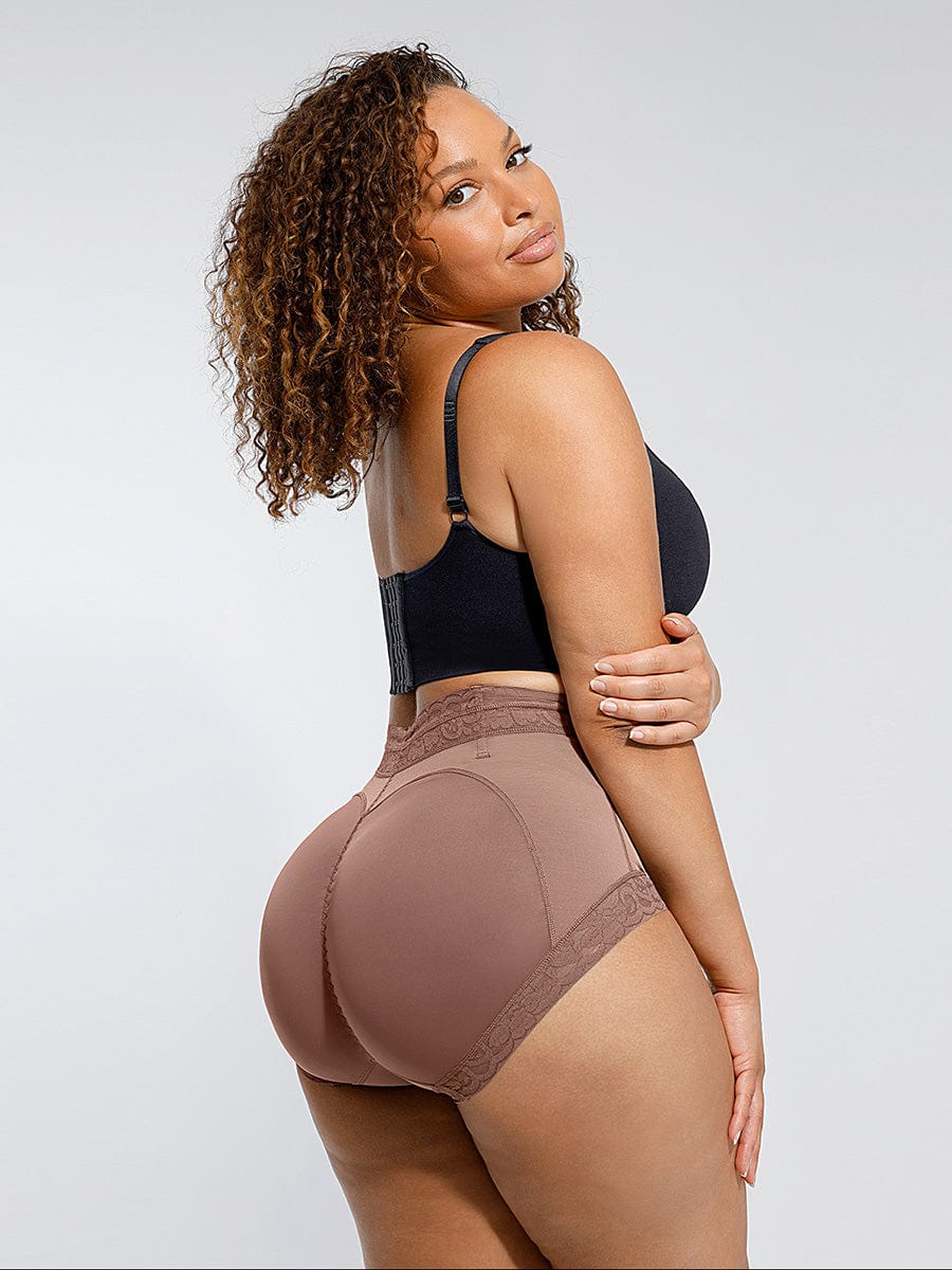 Peach Butt Lift Antibacterial Lining Mid-Waist Panties - Auxieswear