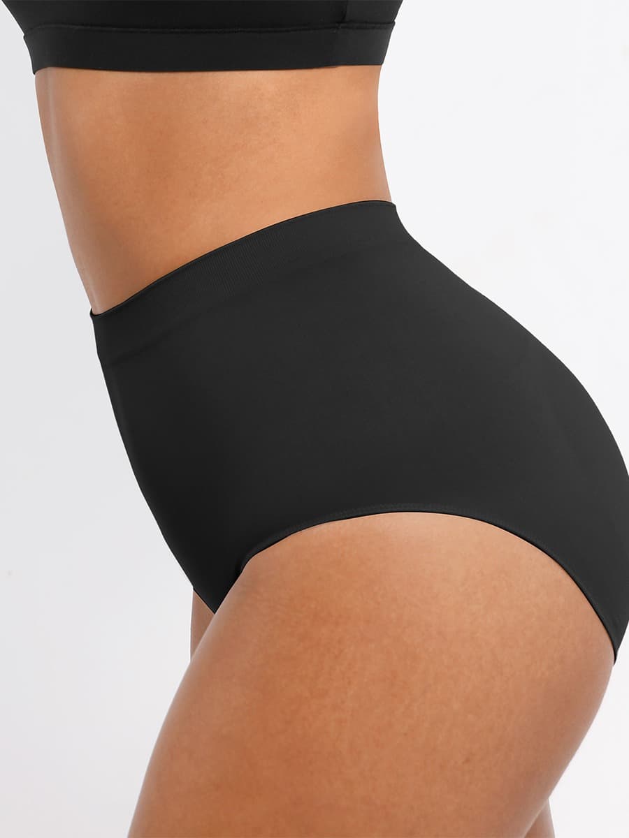 High-Waist Seamless Antibacterial Lining Briefs - Auxieswear