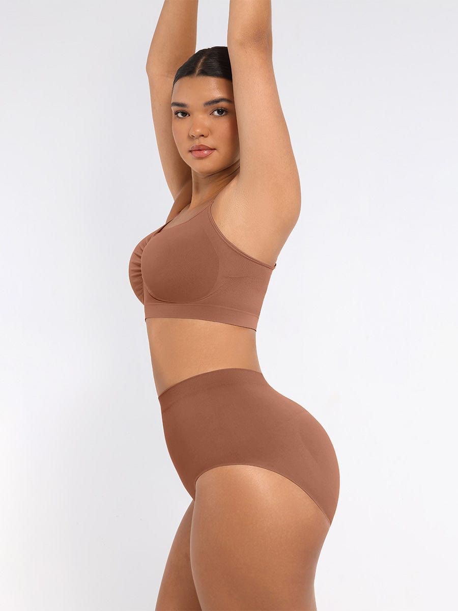 High-Waist Seamless Antibacterial Lining Briefs