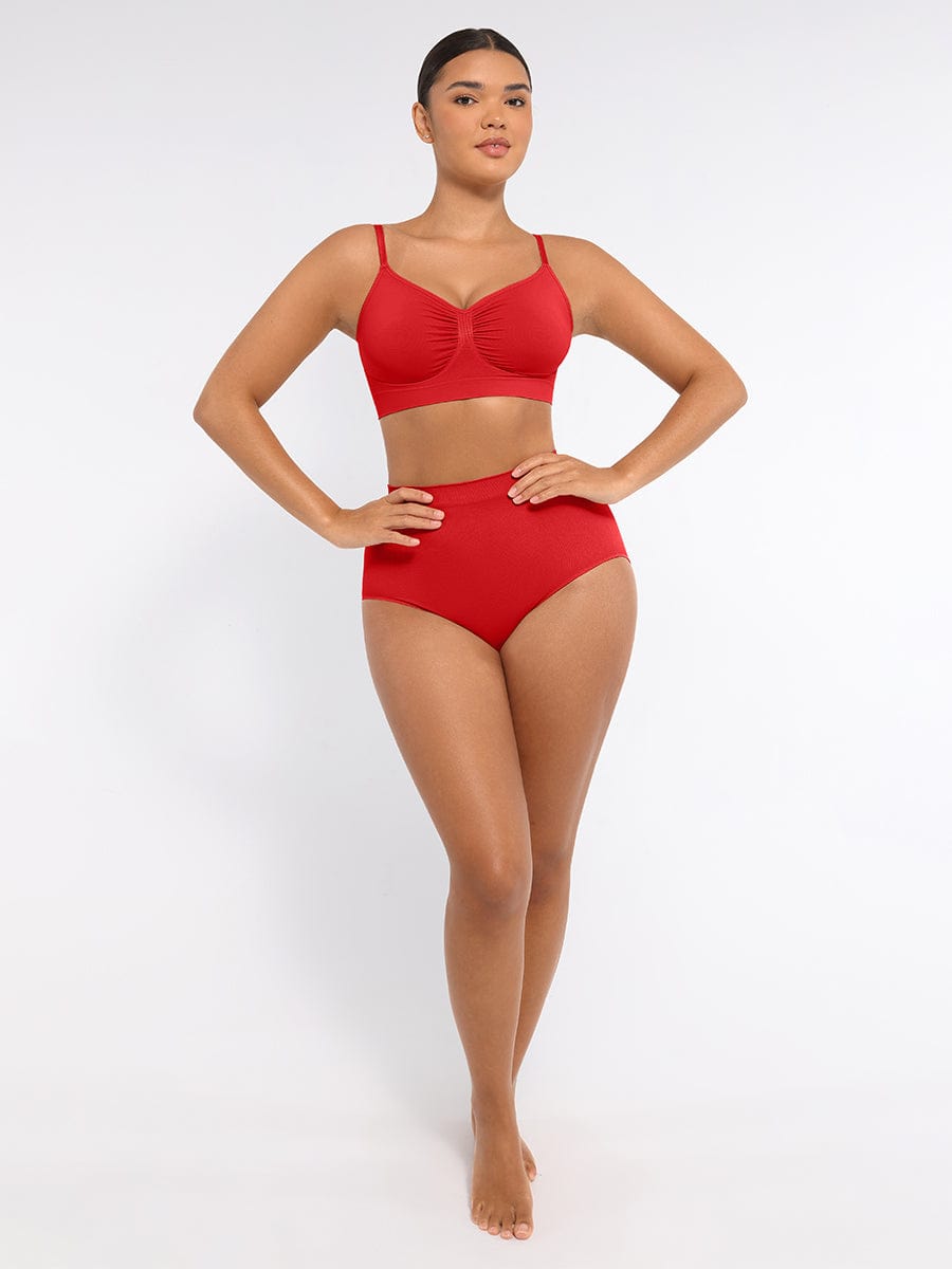 High-Waist Seamless Antibacterial Lining Briefs - Auxieswear