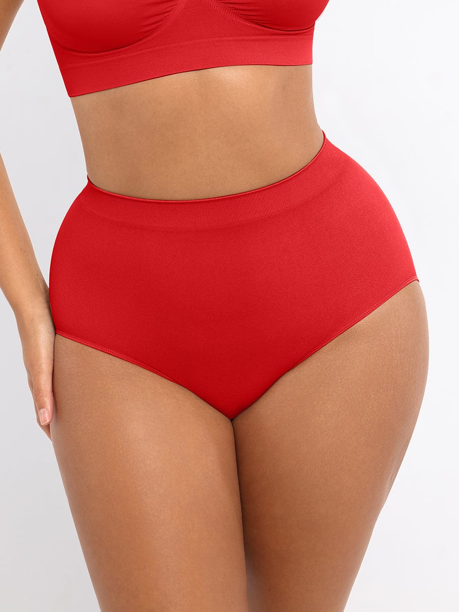 High-Waist Seamless Antibacterial Lining Briefs - Auxieswear