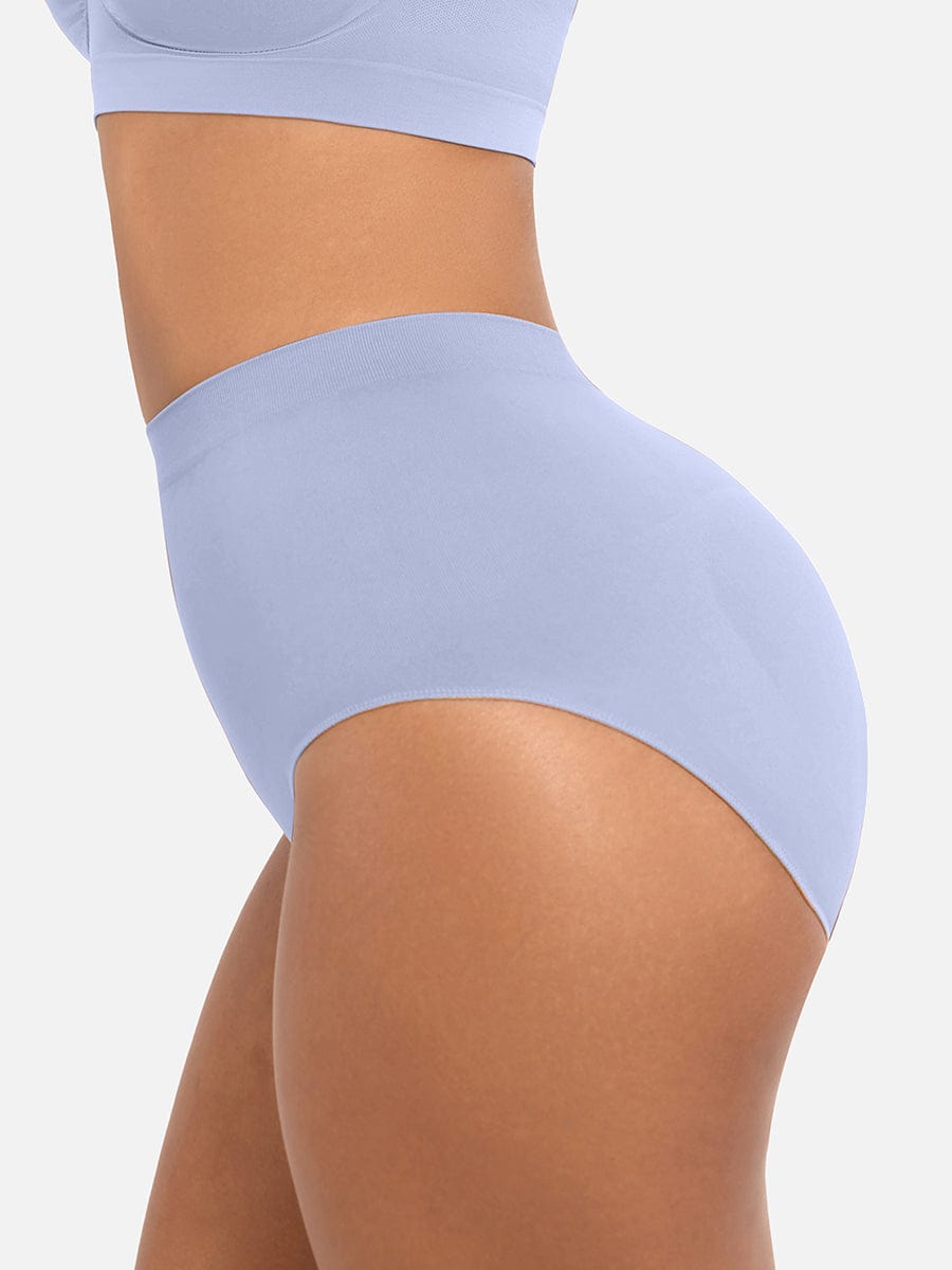 High-Waist Seamless Antibacterial Lining Briefs - Auxieswear