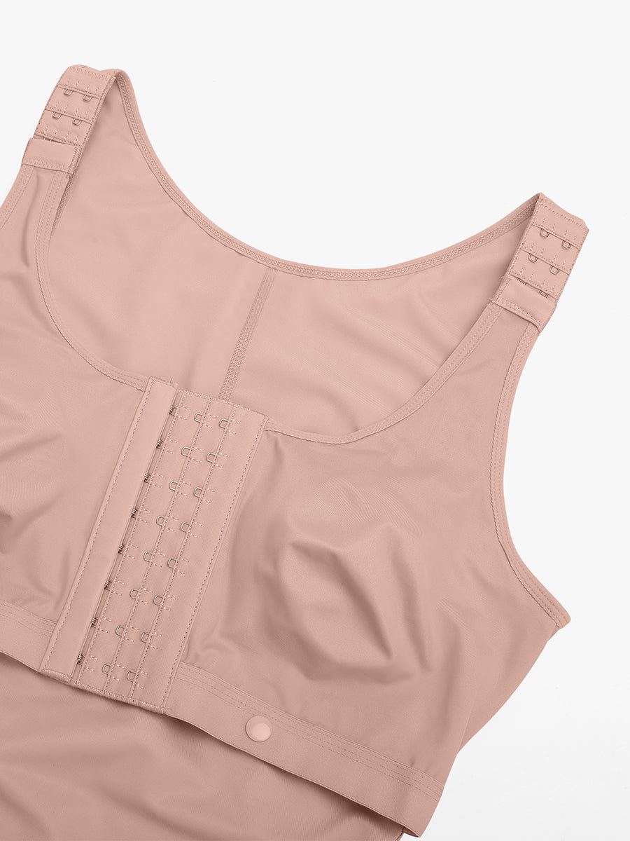 Breast Covering Full Body Shaper With a Side Zipper - Auxieswear