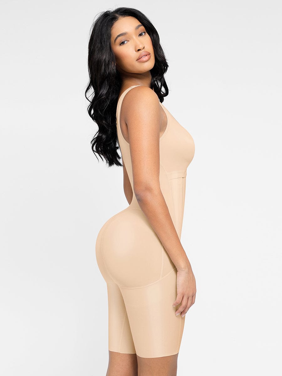 Breast Covering Full Body Shaper With a Side Zipper - Auxieswear