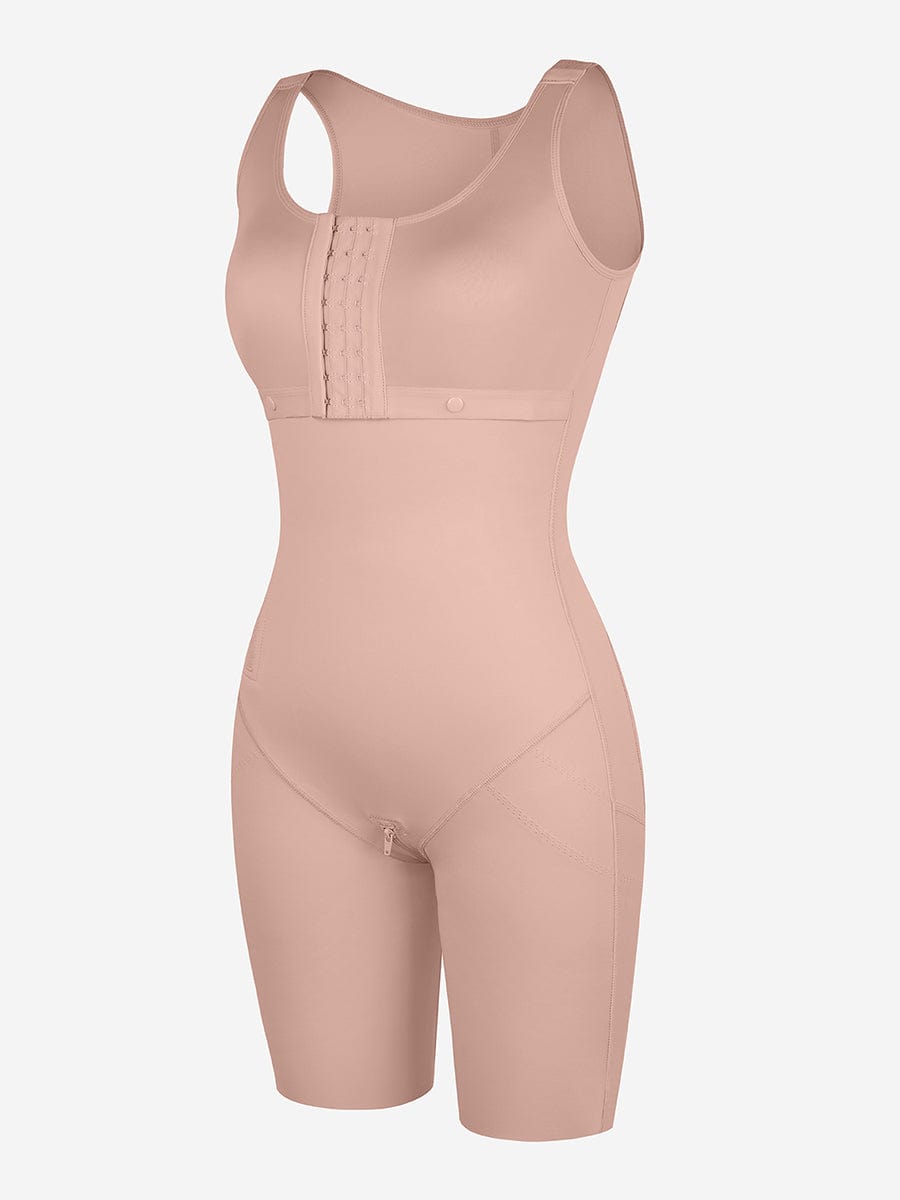 Breast Covering Full Body Shaper With a Side Zipper