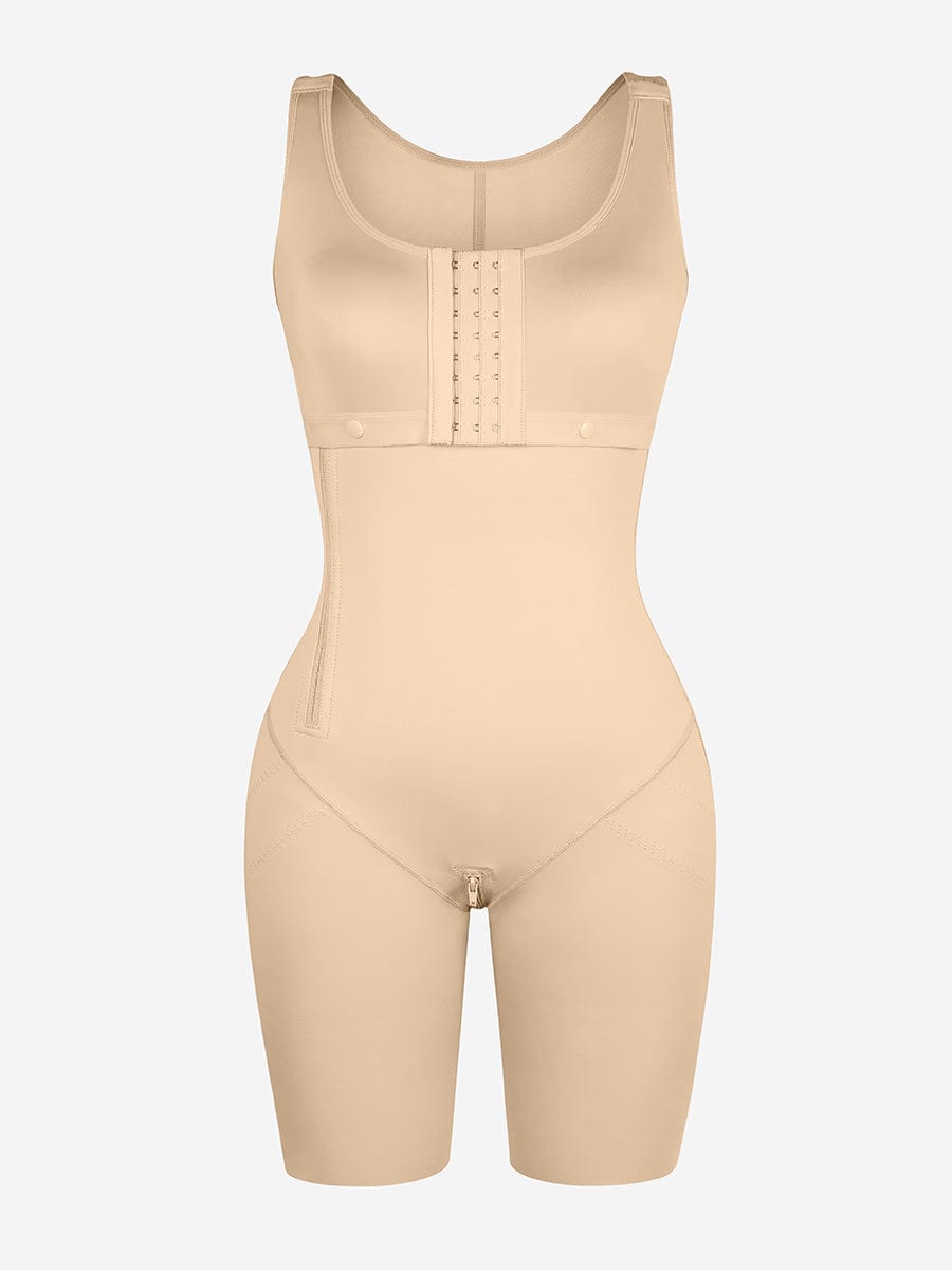 Breast Covering Full Body Shaper With a Side Zipper