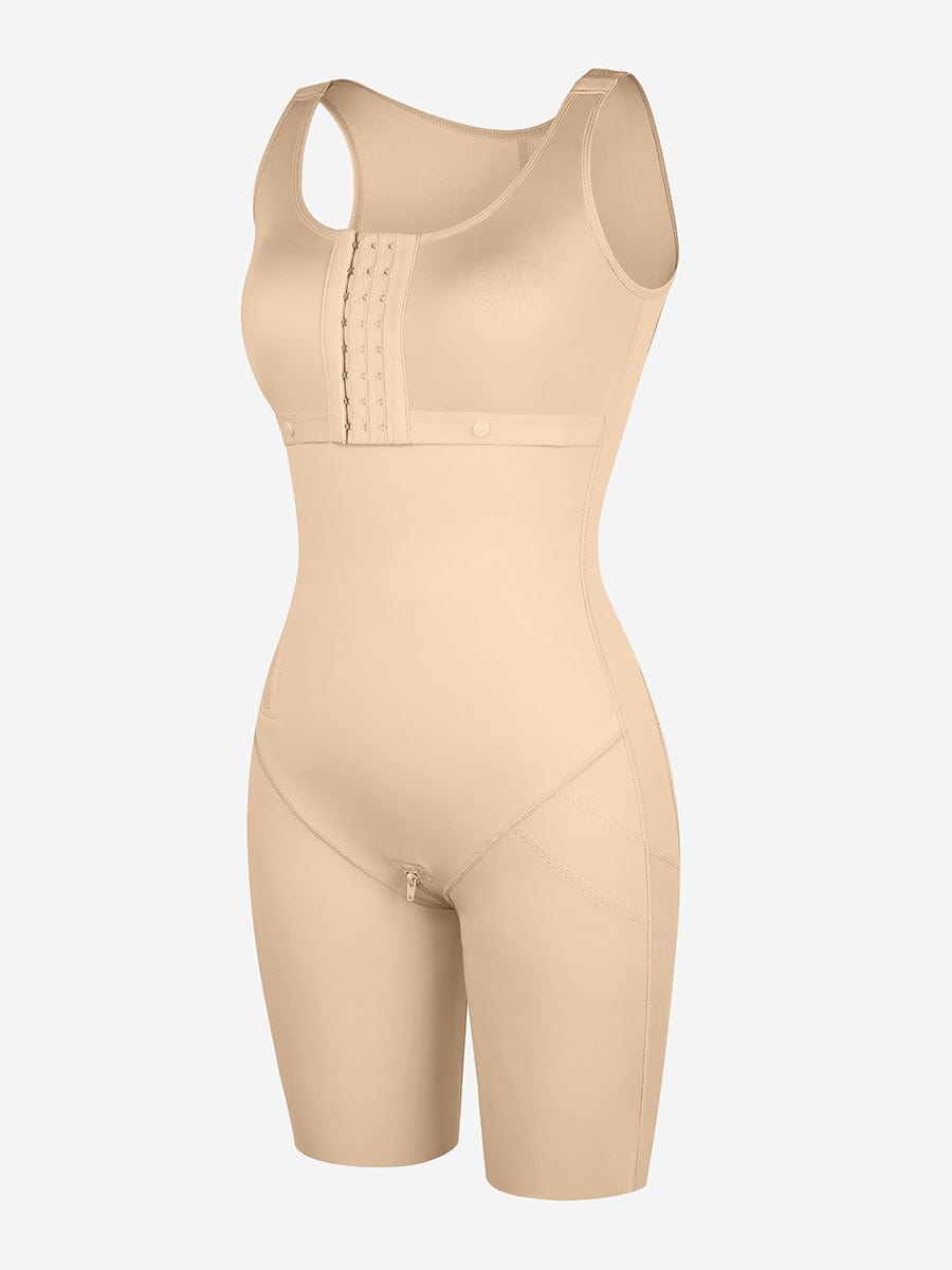 Breast Covering Full Body Shaper With a Side Zipper