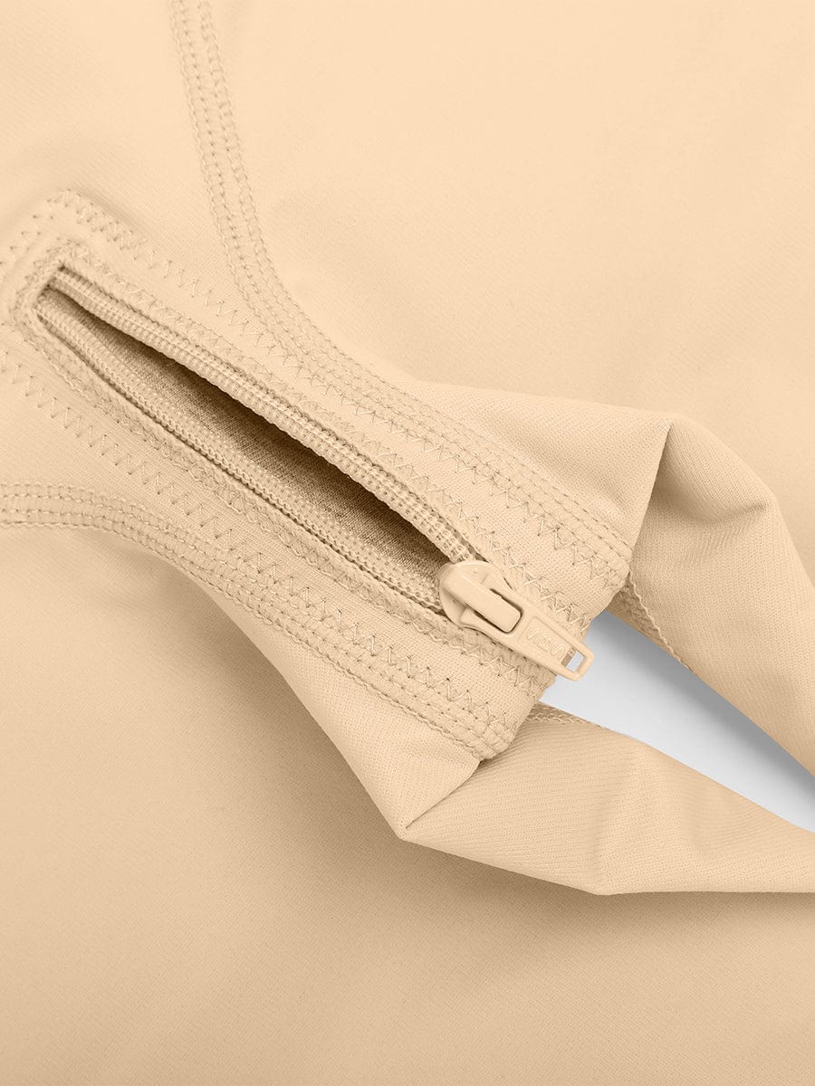 Breast Covering Full Body Shaper With a Side Zipper