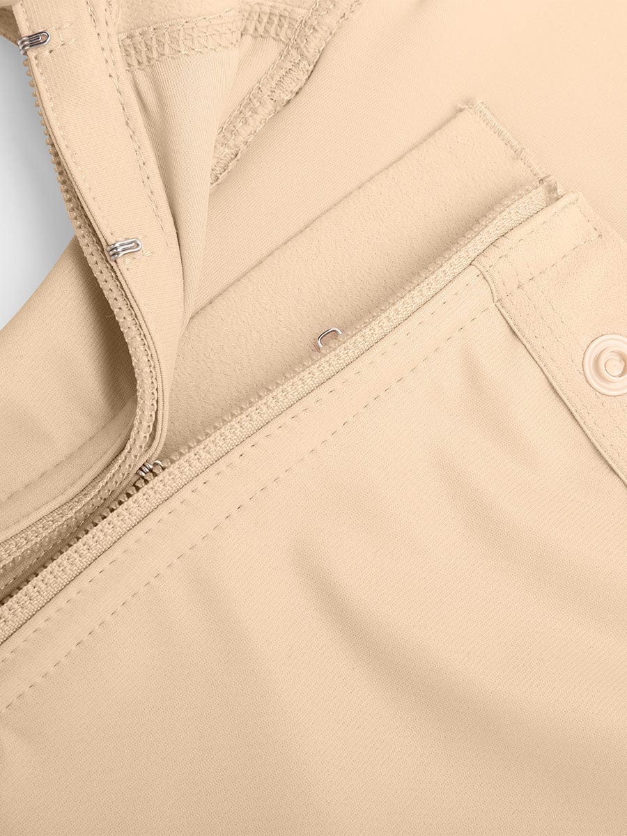 Breast Covering Full Body Shaper With a Side Zipper - Auxieswear