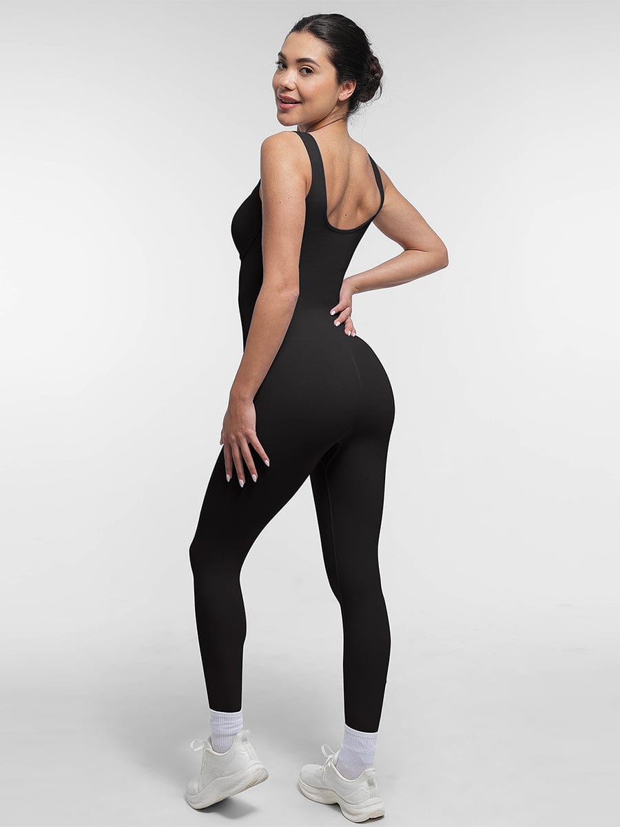 Square Neck U-Shaped Back Design Jumpsuit