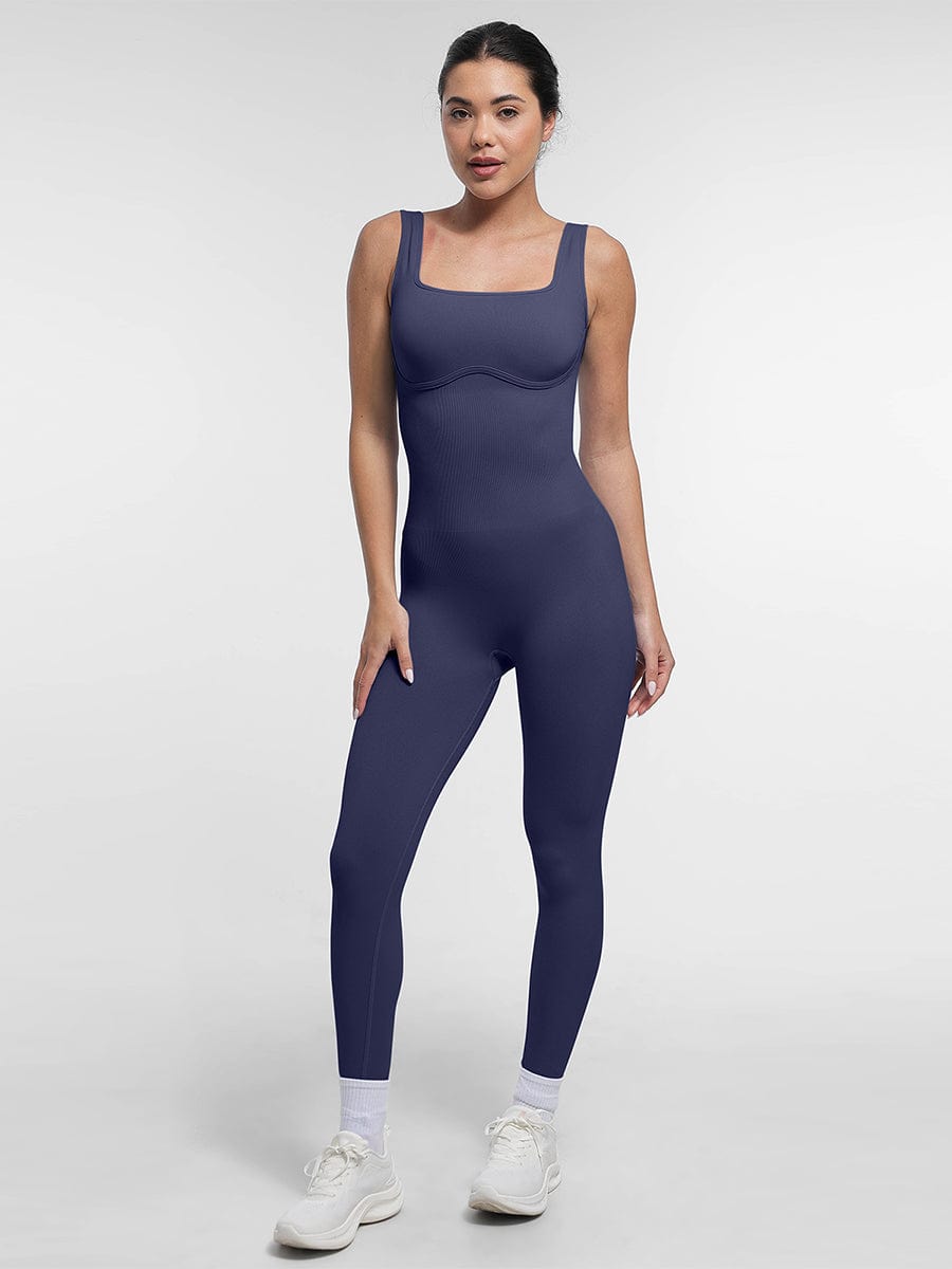 Square Neck U-Shaped Back Design Jumpsuit