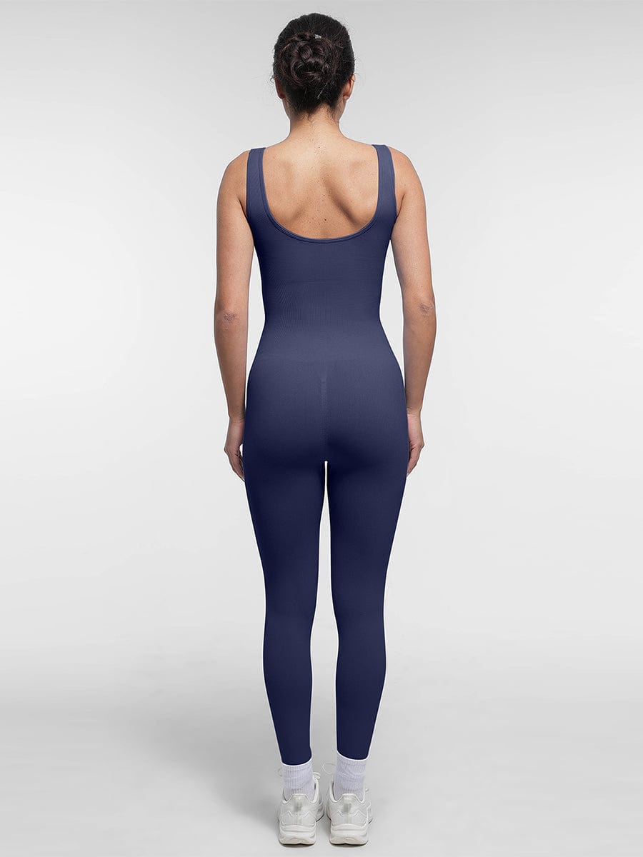 Square Neck U-Shaped Back Design Jumpsuit - Auxieswear